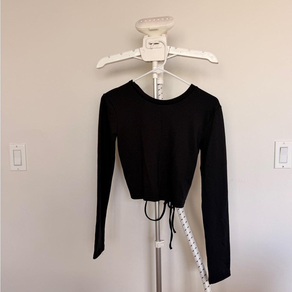 OAK + FORT Black Long Sleeve Top with Open Back